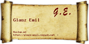 Glasz Emil névjegykártya