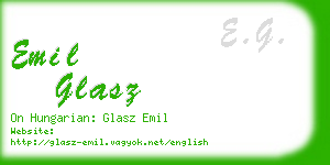 emil glasz business card
